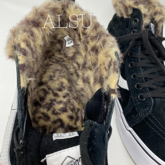 VANS SK8-HI Platform MTE Leopard Suede Black Women - Picture 11 of 13